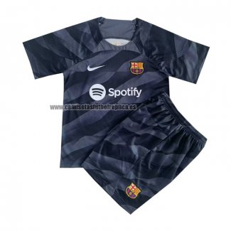 Camiseta Barcelona Portero Nino 2023-24 Negro