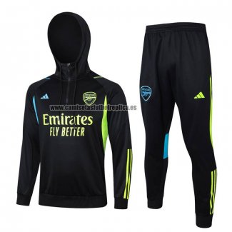 Chandal de Sudadera del Arsenal 2023-24 Negro y Verde