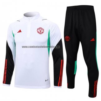 Chandal de Sudadera del Manchester United 2023-24 Blanco