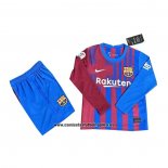 Camiseta Barcelona Primera Manga Larga Nino 2021-22
