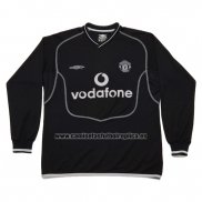 Camiseta Manchester United Portero Manga Larga Retro 2000-2002 Negro