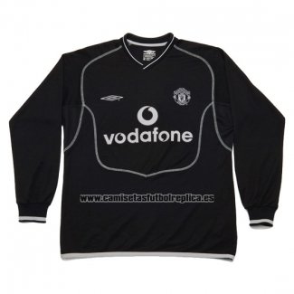 Camiseta Manchester United Portero Manga Larga Retro 2000-2002 Negro