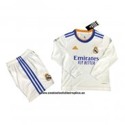Camiseta Real Madrid Primera Manga Larga Nino 2021-22