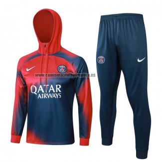 Chandal de Sudadera del Paris Saint-Germain Nino 2023-24 Rojo y Azul