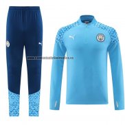 Chandal de Sudadera del Manchester City 2023-24 Azul Claro