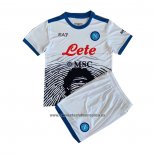Camiseta Napoli Maradona Special Nino 2021-22 Blanco