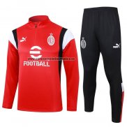 Chandal de Sudadera del AC Milan 2023-24 Rojo y Blanco