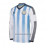 Camiseta Argentina Primera Manga Larga Retro 2014