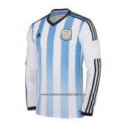 Camiseta Argentina Primera Manga Larga Retro 2014