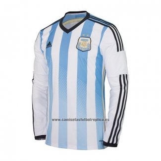 Camiseta Argentina Primera Manga Larga Retro 2014