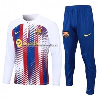 Chandal de Sudadera del Barcelona Nino 2023-24 Blanco