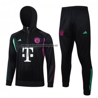 Chandal de Sudadera del Bayern Munich 2023-24 Negro y Blanco