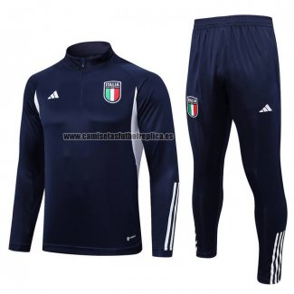 Chandal de Sudadera del Italia Nino 2023-24 Azul