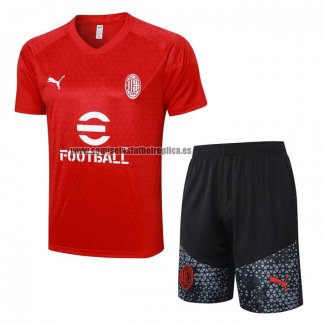 Chandal del AC Milan Manga Corta 2023-24 Rojo - Pantalon Corto