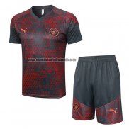 Chandal del Manchester City Manga Corta 2023-24 Rojo - Pantalon Corto