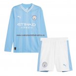 Camiseta Manchester City Primera Manga Larga Nino 2023-24
