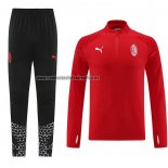 Chandal de Sudadera del AC Milan 2023-24 Rojo Oscuro