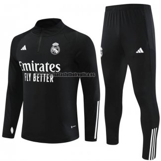 Chandal de Sudadera del Real Madrid Nino 2023-24 Negro