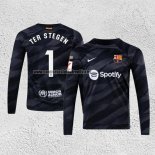 Camiseta Barcelona Jugador Ter Stegen Portero Manga Larga 2023-24 Negro