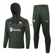 Chandal de Sudadera del Barcelona Nino 2023-24 Verde Oscuro