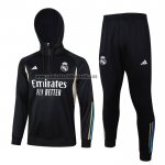 Chandal de Sudadera del Real Madrid Nino 2023-24 Negro y Blanco