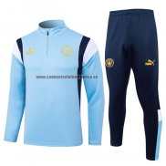 Chandal de Sudadera del Manchester City 2023-24 Azul Claro