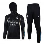 Chandal de Sudadera del Real Madrid 2023-24 Negro y Blanco