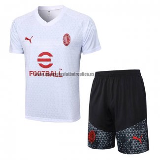 Chandal del AC Milan Manga Corta 2023-24 Blanco - Pantalon Corto